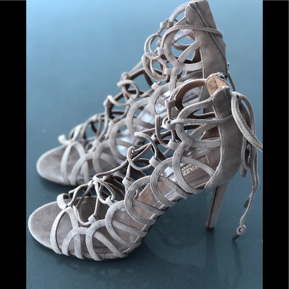 Aquazzura Nude Suede Stilettos